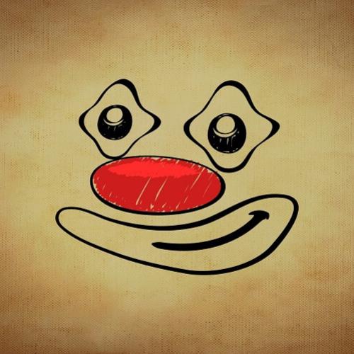 Un visage de clown dessiné 