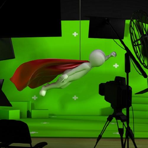 Technique d'animation cinéma avec un fond vert