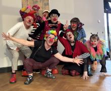 Le groupe de clowns d'un précédent atelier, en costume